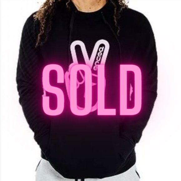 Deuce Other - New Deuce Peace Sign Soft Thick Long Sleeve Pullover Black Hoodie Pullover XL